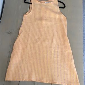 New! Blue Sheep Striped Sleeveless Linen Dress - image 1